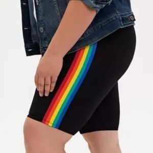 Torrid size 2 rainbow spandex bike shorts